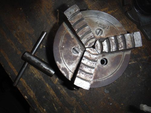 VINTAGE UNION 4&#034; IN NO. 1 CLASS H METAL LATHE CHUCK 3 JAW MACHINIST TOOLING