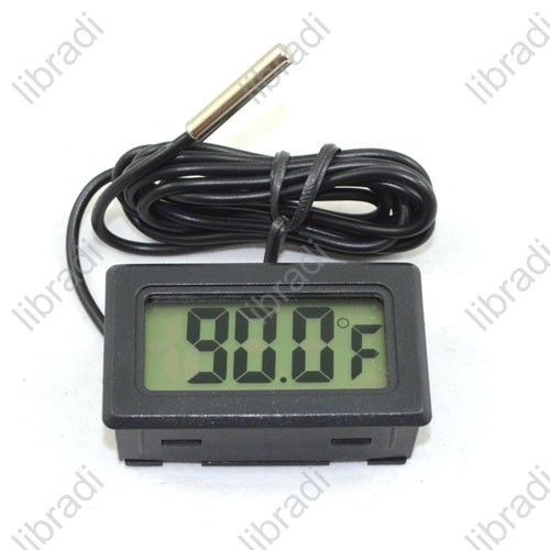 Lcd digital indoor outdoor thermometer temperature fahrenheit only black for sale