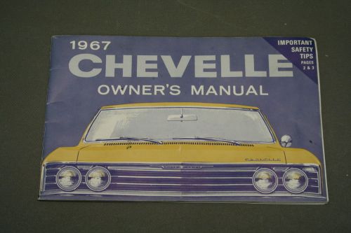1967 Chevelle Owner&#039;s Manual with original envelope