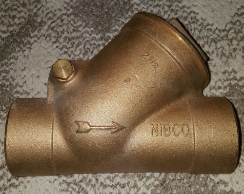 Nibco swing check valve, 2 1/2&#034; 150 swp 300 cwp brass sweat solder #nl7k00e new! for sale