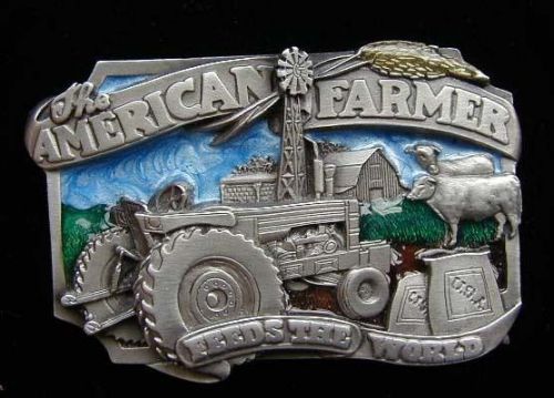 American farmer solid pewter belt buckle buckles new for sale