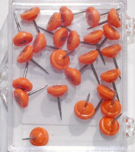 Numbered Map Tacks - Orange With Black numbers (4 boxes of 25: numbers 1-100)