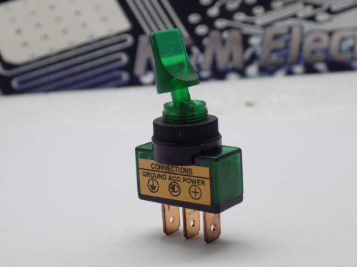 1x ASW-14D 3P SPST Led Car Auto Toggle Switch On-Off 12V DC 20A Green