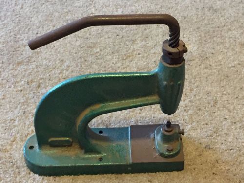 Antique vintage cast iron hand spindle press grommet rivet eyelet stud tool for sale