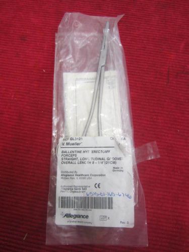 V. Mueller Ballentine Hysterectomy Forceps GL3121 Straight, Grooves, 8 1/4&#034;