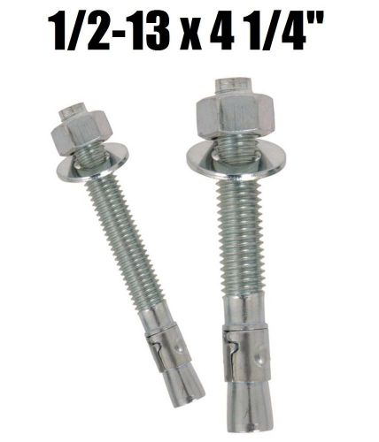 (Qty 250) 1/2-13 x 4-1/4&#034; Concrete Wedge Anchor Zinc Plated