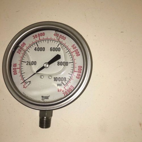 4&#034; Oil Filled Pressure Gauge - Marshall town Made in USA 10000 PSI 70000 kPa