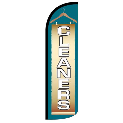 Cleaners windless swooper flag jumbo full sleeve banner + pole made in usa for sale