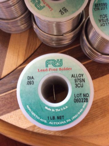 Solder Wire. 1# rolls. Lead free. .093 diameter