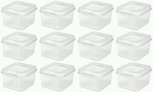 12 Pack Sterilite 18038612 Plastic FlipTop Latching Storage Box Container Clear