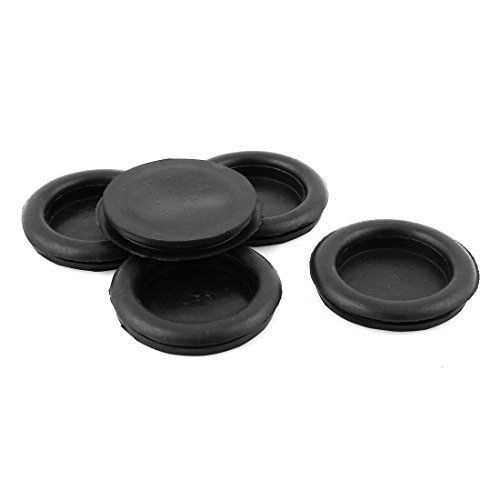 uxcell Rubber Closing Blind Blanking Hole Wire Cable Grommets 50mm 5pcs Black