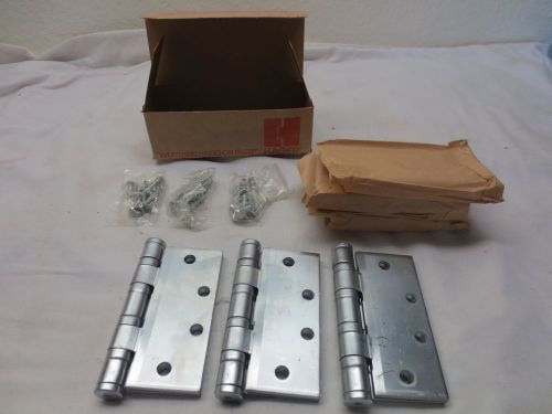 New (3) hager heavy duty bearing hinges bb1168 004616 us26d 4-1/2x4-1/2&#034; for sale