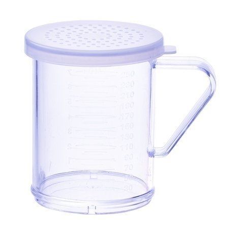 Winco pdg-10cm, 10oz dredge with clear snap-on lid, medium hole for sale