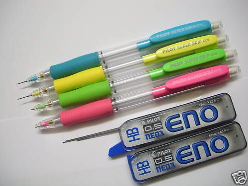 4 colors barrel pilot h-185 0.5mm mechanical pencil free pilot pencil leads 80pc for sale