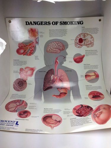 DANGERS OF SMOKING POSTER (66x51cm) ANATOMICAL CHART HUMAN BODY ATROVENT MEDS