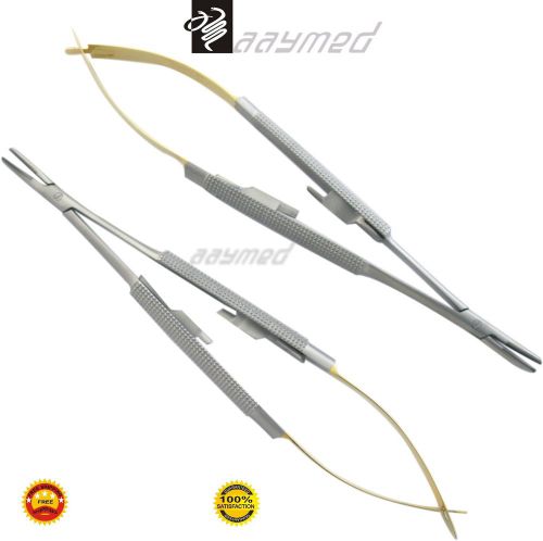 TC 02 Pcs. Castroviejo Needle Holder 150mm Cvd Surgical Dental Instrument Free S