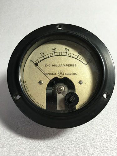 Vintage GE General Electric D-C. Milliamperes Analog Panel Meter Patent# 1154979