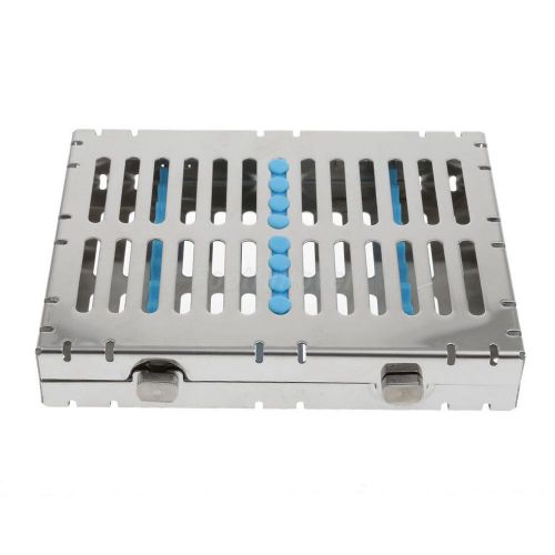 Stainless Steel 10pcs Dental Instrument Sterilization Cassette Rack Tray Box