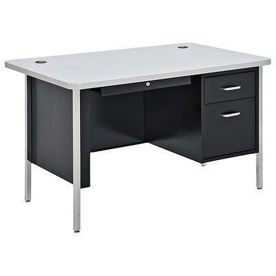 Sandusky 600 series steel single pedestal teachers desk with medium... 6017 for sale