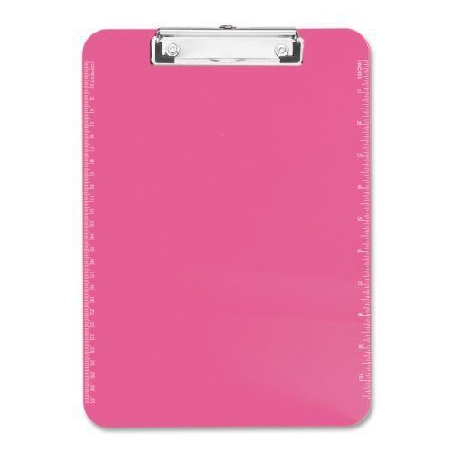 Neon Pink Transparent Plastic Clipboard, 9&#034; x 12.5&#034; SPR01868