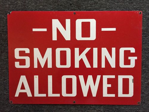 Vintage Industrial Construction NO SMOKING ALLOWED Metal Safety Sign
