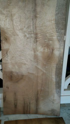 4 buckled consecutive pieces raw Oregon Myrtlewood veneer 20&#034; x 10&#034; Luthier wood