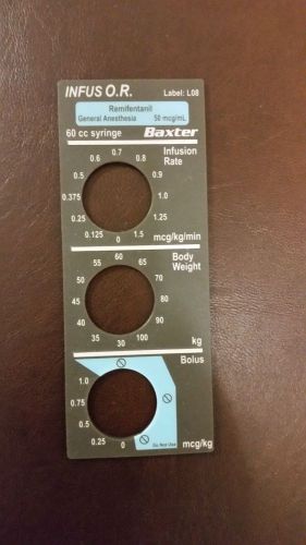 Baxter Infus O.R. syringe Pump Remifentanil  L08 Label