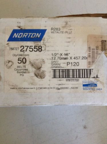 Norton Sanding Belts (50PK) 1/2&#034;x18&#034; P120 Girt / 27558