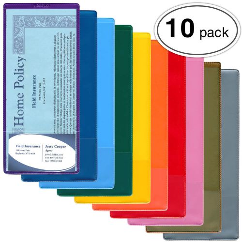 Plastic Insurance Policy Holders w card holder Variety Pack 10-Pack  (INS30VP)