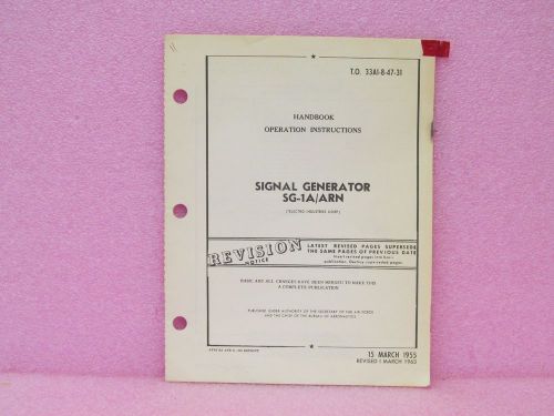 Military Manual SG-1A/ARN Signal Generator Manual Set, Oper, Serv., IPB