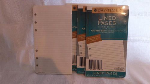 Day-Timer 87128 Multipurpose Lined Pages~New Sealed~3-3/4&#034;x6-3/4&#034;~4 Pkg.s 8 pads