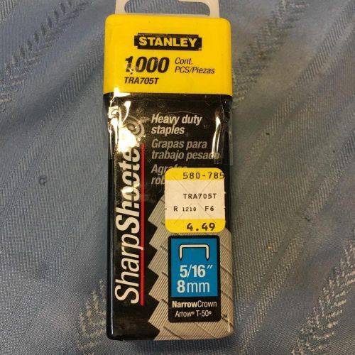 Stanley staples 1000 ct 5/16&#034; 8mm TRA705T narrow crown lot of 3