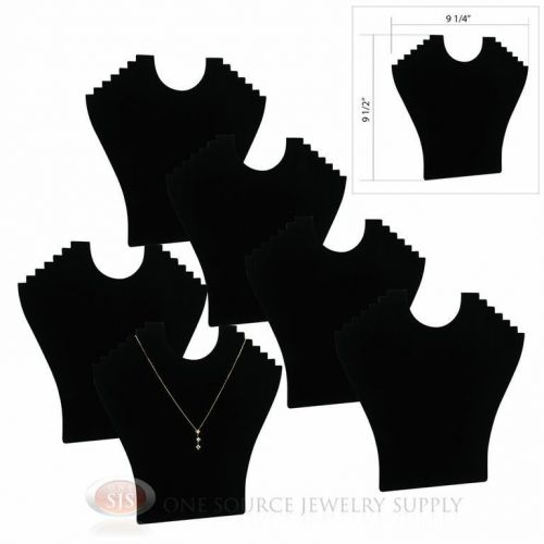 (6) 9 1/2&#034; Black Velvet Flocked Pendant  Necklace Display Easel Presentation