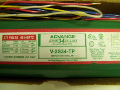 New advance e-pak 34 ballast v-2s34-tp rapid start  277 volts         yh-303 for sale