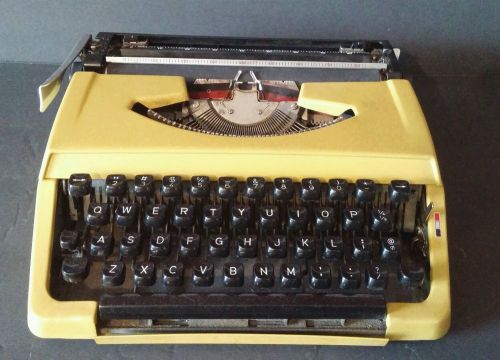 Vintage Brother Mechanical Typewriter Yellow Compact Works Needs Ribbon