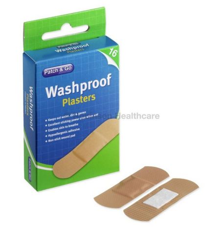 Patch &amp; Go Washproof Plasters - Pack of 16 Assorted