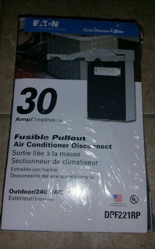 EATON 30 Amp Fusible Pullout Air Conditioner Disconnect DPF221RP Outdoor/240 VAC