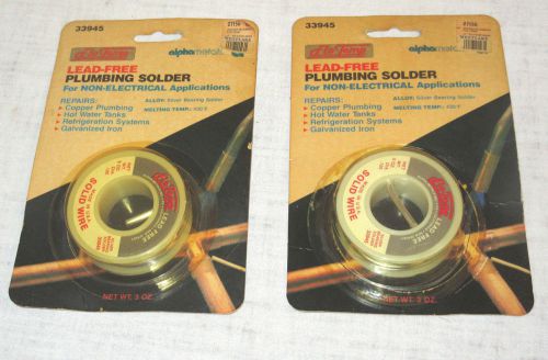 Flo Temp Plumbing Solder Alpha Metals 2 ROLLS NEW IN PACKAGE