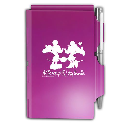 Pocket notes - mini engraved notepad with pen - disney - mickey and minnie mouse for sale
