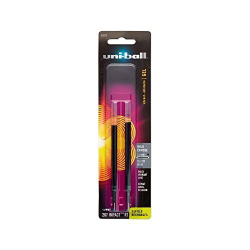 uni-ball Gel uni-ball Impact RT Retractable Pen Refills, Bold Point, Black Ink,