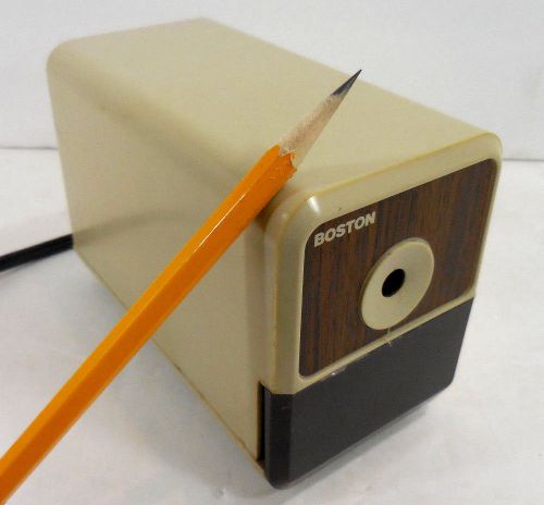 Vintage boston model 18 electric pencil sharpener usa tested works wood grain for sale