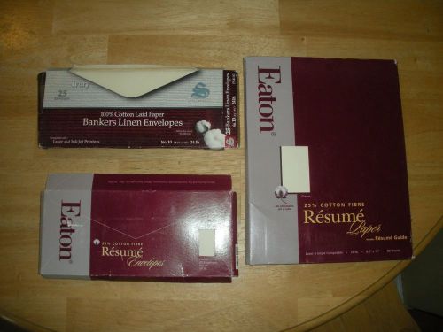 EATON 25 % Cream cotton RESUME paper 8.5&#039;&#039; x11&#039;&#039; 75 Sheets ONLY PAPER