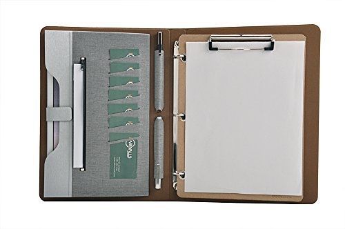 Icarryall smart 3 ring binder portfolio case with clipboard for organizing loose for sale