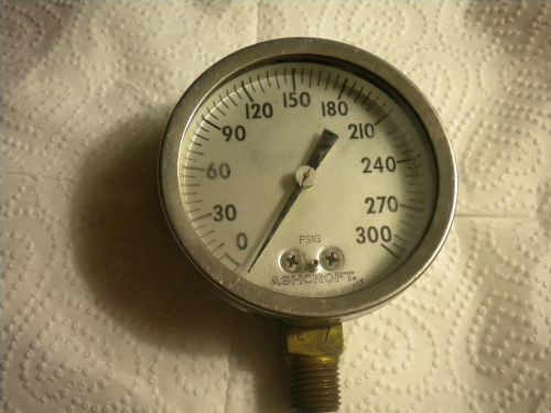 ASHCROFT  pressure gauge 0-300 PSIG bronze tube brass socked