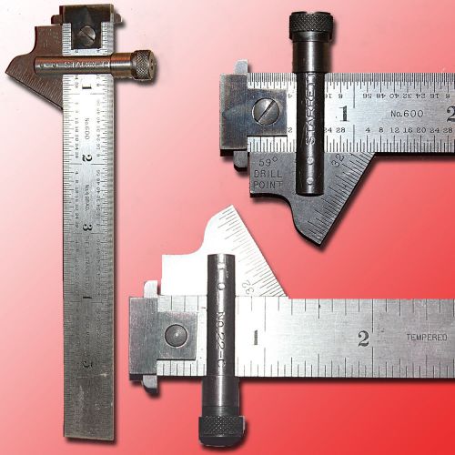 STARRETT  #22C 59 DEGREE DRILL POINT GAGE ON A # 600 6&#034; DOUBLE HOOK RULE