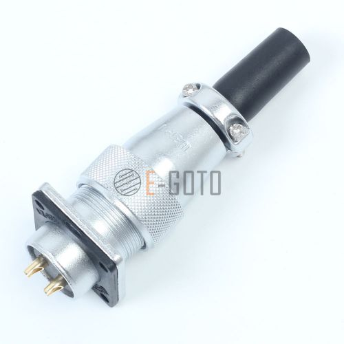 1Set WS20 2Pin 20mm Panel Mount Metal Aviation Connector Threaded Coupling