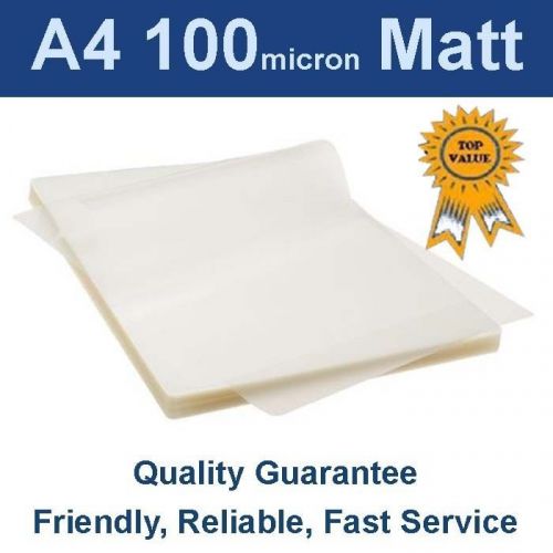 A4 laminating pouches film  100 micron matt (pk 100) for sale