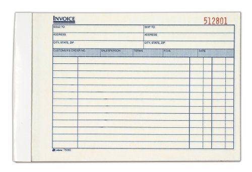 Adams Invoice Book, 5.56 x 8.44-Inch, 3-Part, White/Canary/Pink, 50 Sets per