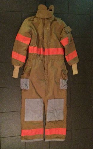 LION APPAREL BODY GUARD FIREMAN&#039;S COVERALLS BUNKER TURNOUT GEAR SIZE LARGE