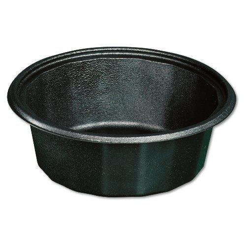 Genpak fp032 7-1/4-inch diameter by 2-5/8-inch depth black color 32-ounce mic... for sale